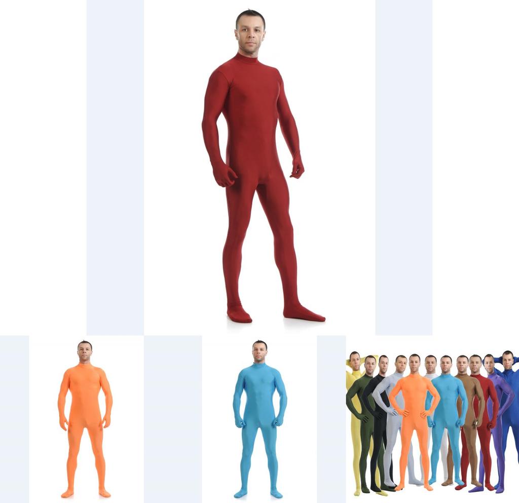 Sleek Lycra Spandex Party Costume Bodysuit Catsuit Unitard Without Hood Hands