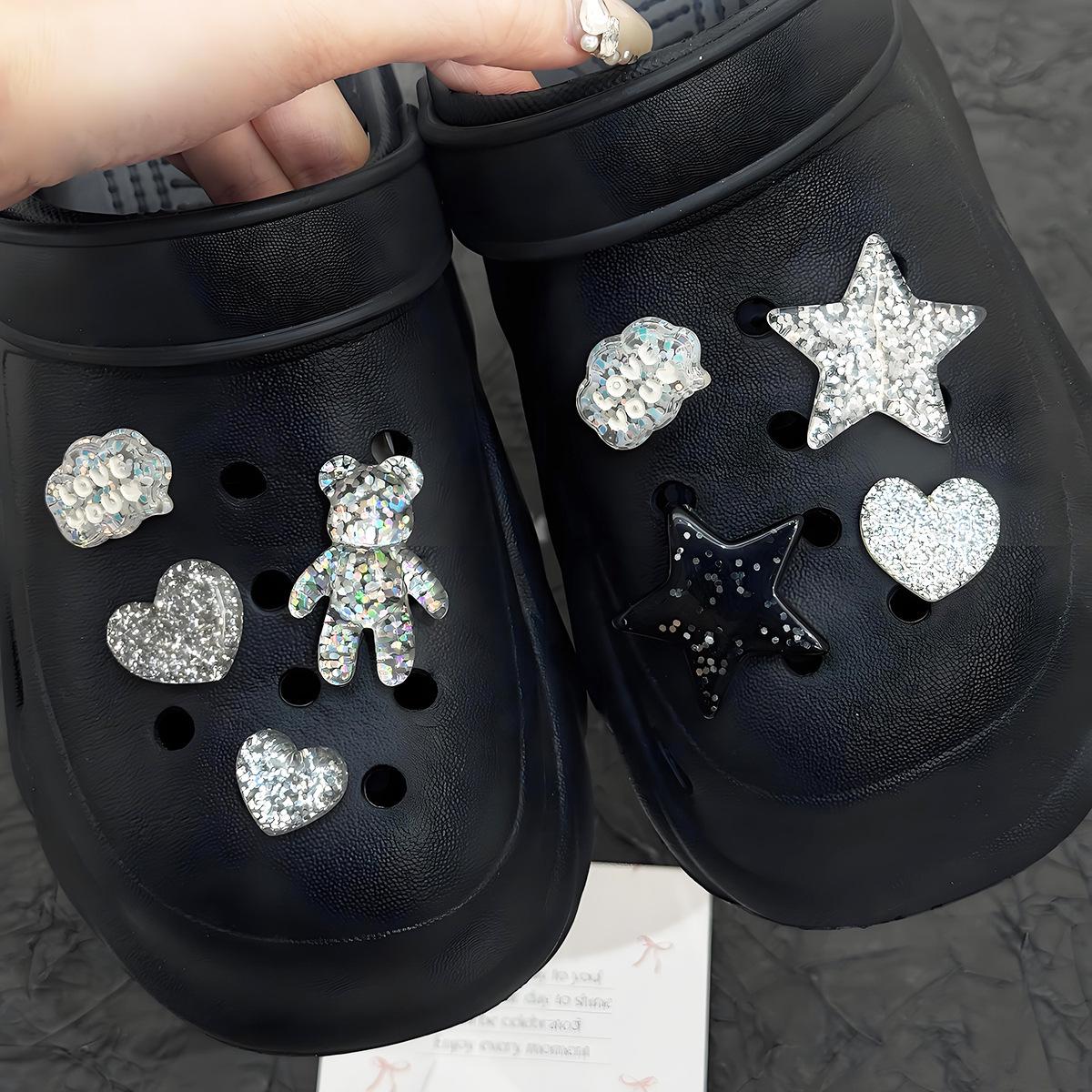 Синие Бабочки Цветки для Обуви Съемные Аксессуары для Crocs