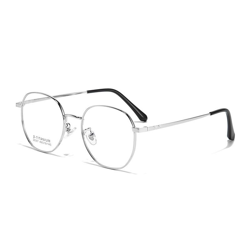 Stylish Retro Metal Glasses Frame: High-End Non-Magnetic Titanium Round Myopia Glasses for Men & Women