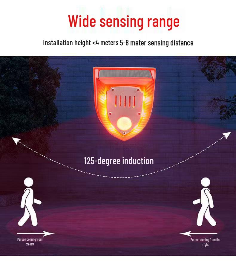 Solar Animal Repeller: Outdoor Motion-Activated Sound & Light Alarm for Wild Boars & Anti-Theft