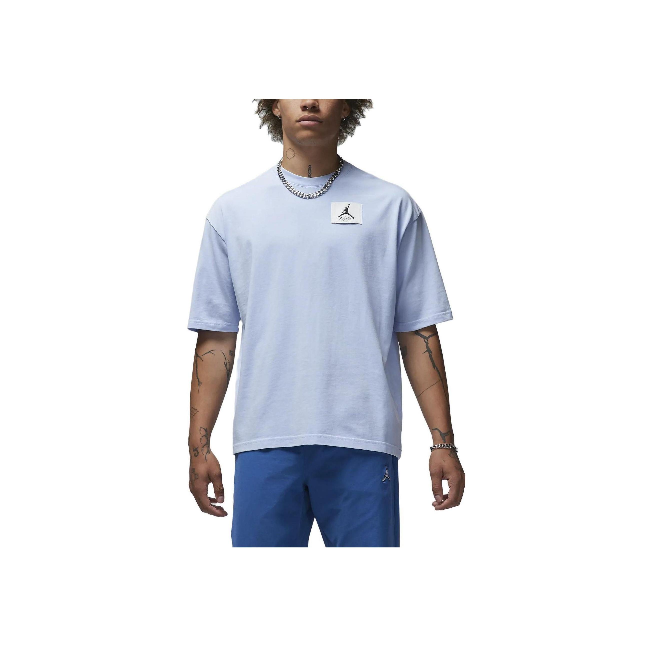 

Jordan Футболка Flight Essentials с вышитым логотипом, удобная, с круглым вырезом и коротким рукавом, мужская, цвет небесно-голубой DZ0604-425 XXL
