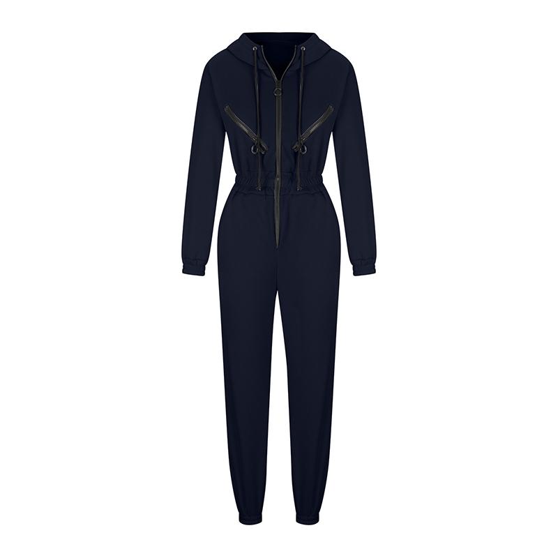 

Елегантні толстовки з капюшоном Комбінезон Модні жіночі суцільні костюми з довгим рукавом Теплі комбінезони Зимовий спортивний одяг Комбінезони Спортивні костюми S чорний