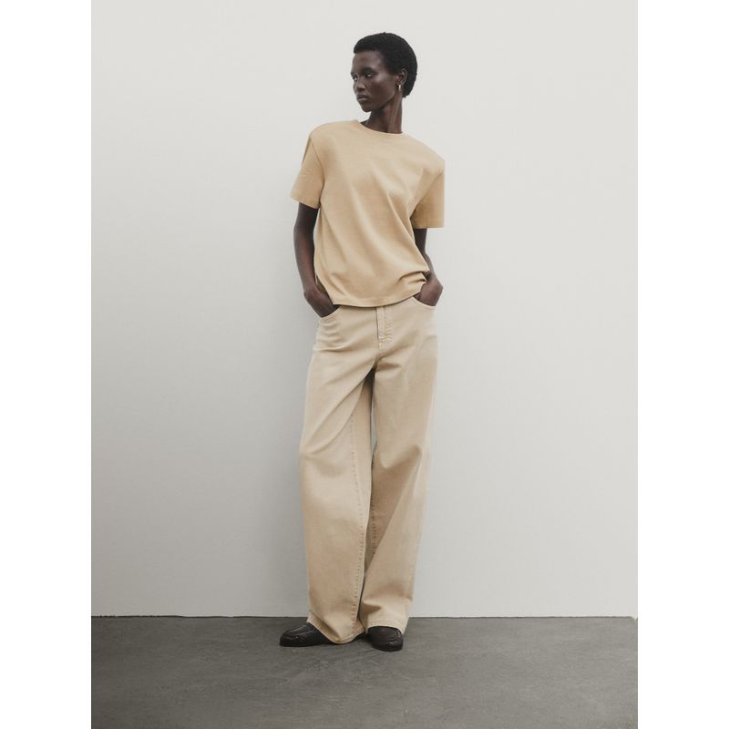 MD Women's New Casual Laid-Back Style Camel Heavy Weight Comfortable Pure Cotton Round Neck Short Sleeve T-shirt 06802901704