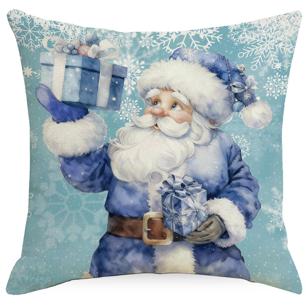 Christmas Embroidered Circle Yarn Pillow Sofa Pillow Cushion Decorative Pillow Cover Without Core