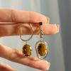 French Vintage Crystal Drop Earrings for Women Luxury Jewelry Temperament Metal Earring Asymmetric Design Gifts