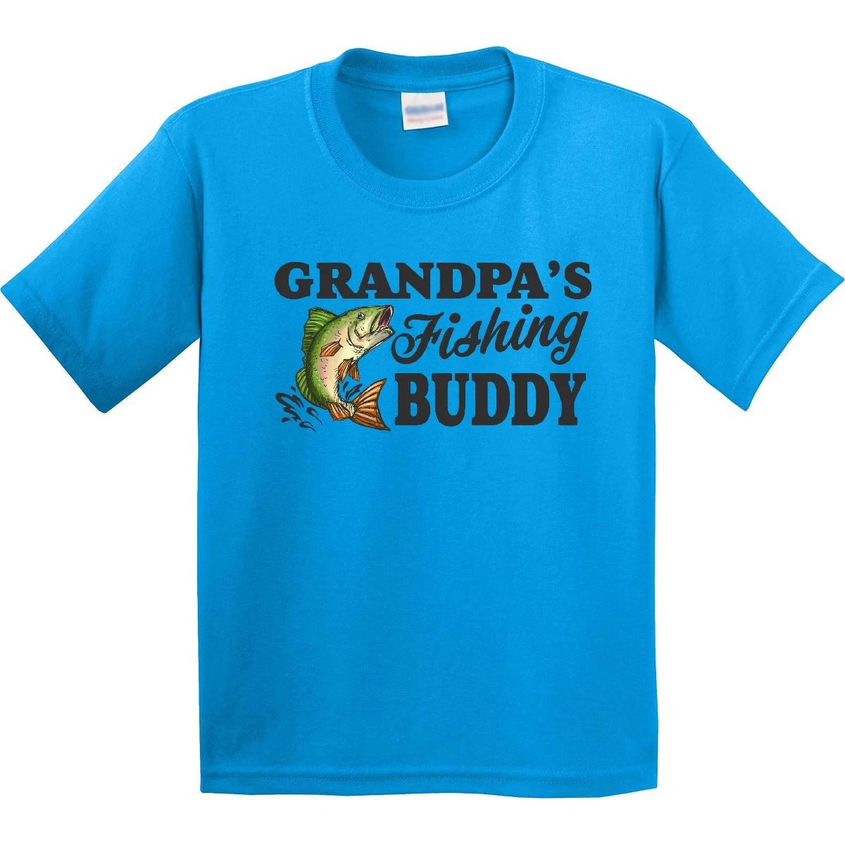 Inktastic Grandpa s Fishing Buddy Youth kids boys T-Shirt Kids Little Fish Illustration I 160