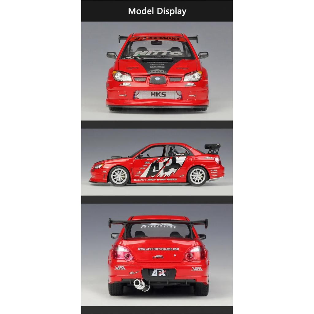 Welly 1/24 Subaru Impreza APR Alloy Track Racing Car Model Diecast Metal Sports Car Vehicles Model High Simulation Kids Toy Gift