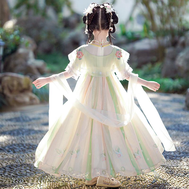 Girls' Hanfu Summer Embroidered Dress
