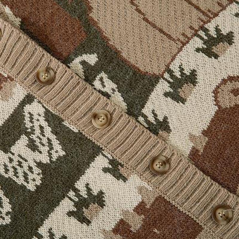 Vintage kardigan Nadměrný svetr Japonský Harajuku Kreslený Dámský pletený svetr Hip Hop Streetwear Volné pletené topy