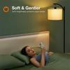 Retro Minimalist Fabric Floor Lamp - Dimmable Three-Color Lighting for Bedroom, Study, or Living Room