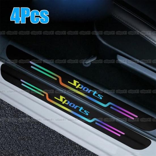 4x Car Door Sill Scuff Cover Plate Sticker Scratch Protector Cover Accessories