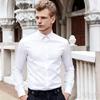 Men's Orange Satin Dress Shirt Slim Fit Long Sleeve Smooth Silk-Like Button Down Shirt