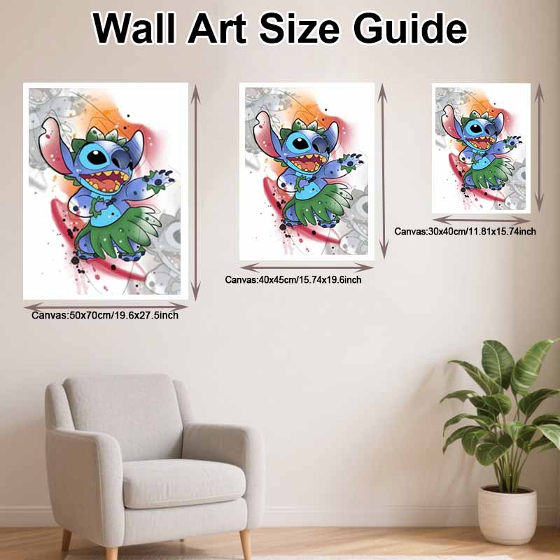 Disney Diamond Painting Kit Unframed Stitch Hawaiian Classic Style Home Decor Craft, Perfect Gift Idea