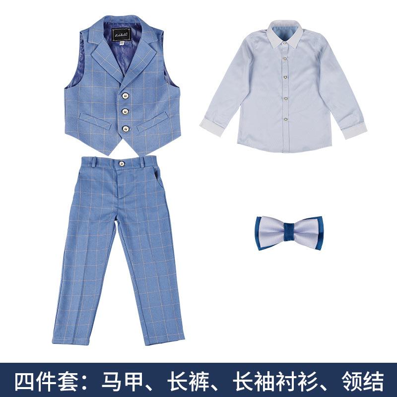 vest suit summer new short-sleeved performance suit three-piece children's speech baby year-old flower girl dress