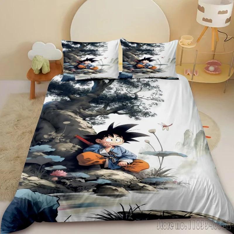 Anime Popular Dragon Ball Goku Child Bedding Set Baby Duvet Cover Sets Bedclothes Twin Single King Kids Adult Gift