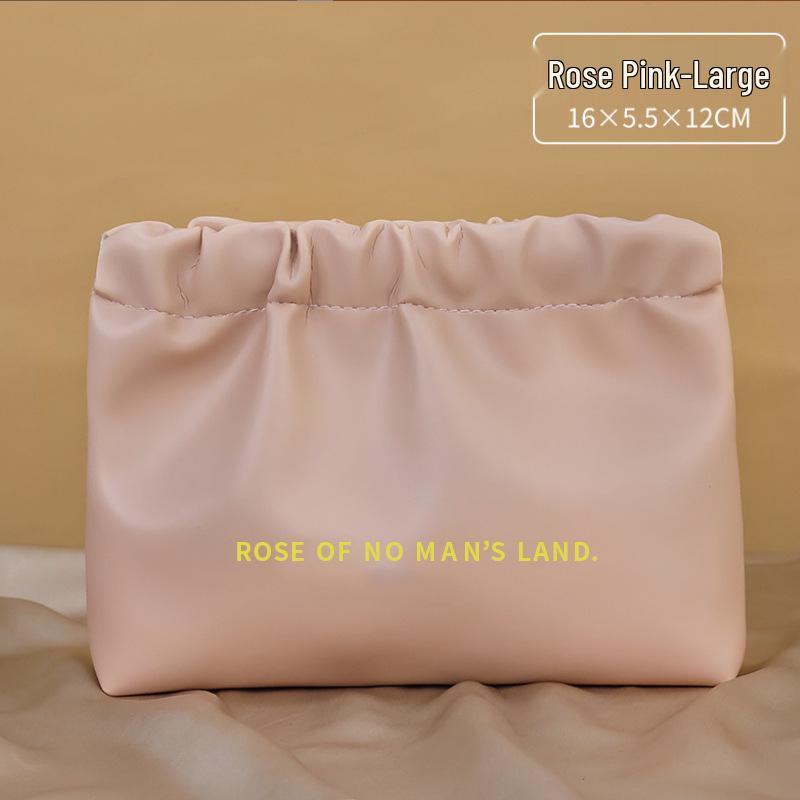 Portable Makeup Bag with Lipstick, Data Cable, Bluetooth Headset, Charger, and Key Storage; Automatic Closure Spring Sheet Design