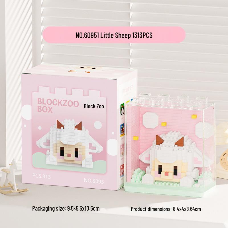 

Block Zoo with Dust Cover - Children s Building Blocks Toy Display Model