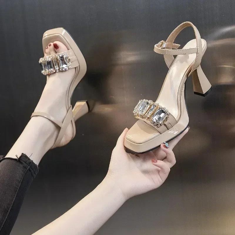 Thick Open Toe Sandals for Women 2024 Summer New  Sole Waterproof Platform Model Sandalias Mujer Verano 2024 High Heels Slides
