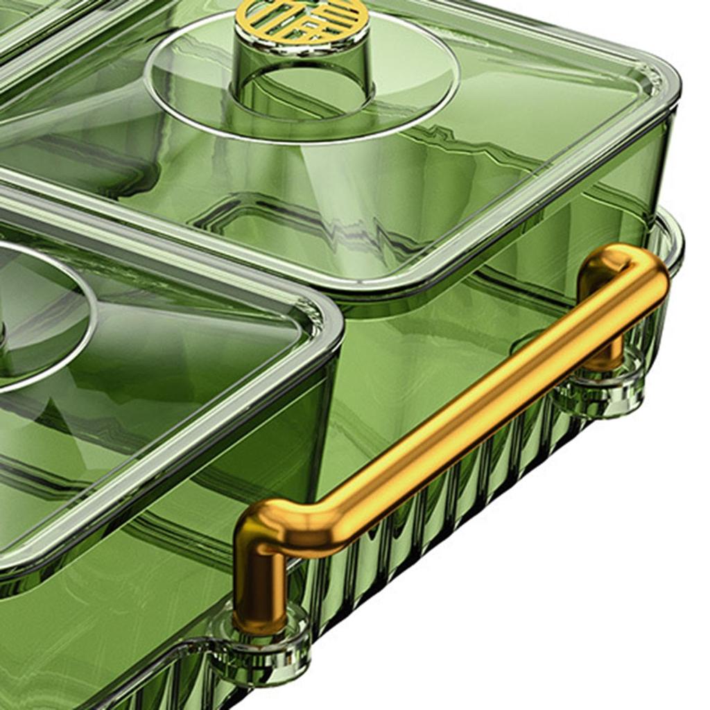 طبق وجبات خفيفة قابل للإزالة طبق فواكه مجففة محمول صندوق تخزين حلويات طبق فواكه للوجبات الخفيفة أطباق تقديم مقسمة دائمة