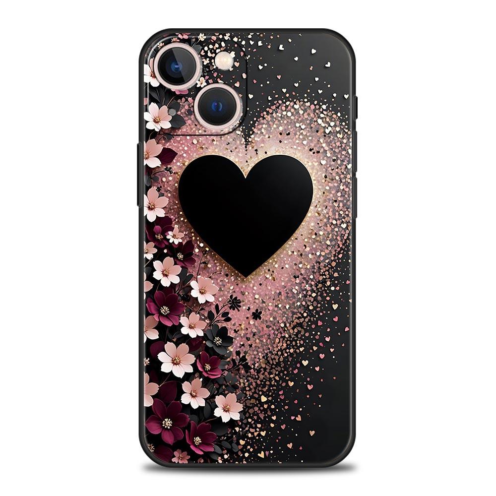 Colored Love Heart Printed Phone Case Cover for iPhone 17 16 15 14 13 12 Pro Max 11 Pro Max 17 AIR Plus Shockproof Soft TPU Bags
