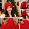 NUOLUX Women's Reindeer Antler Knit Hat, Warm Winter Hat, Christmas Hat, 56-62cm, Red