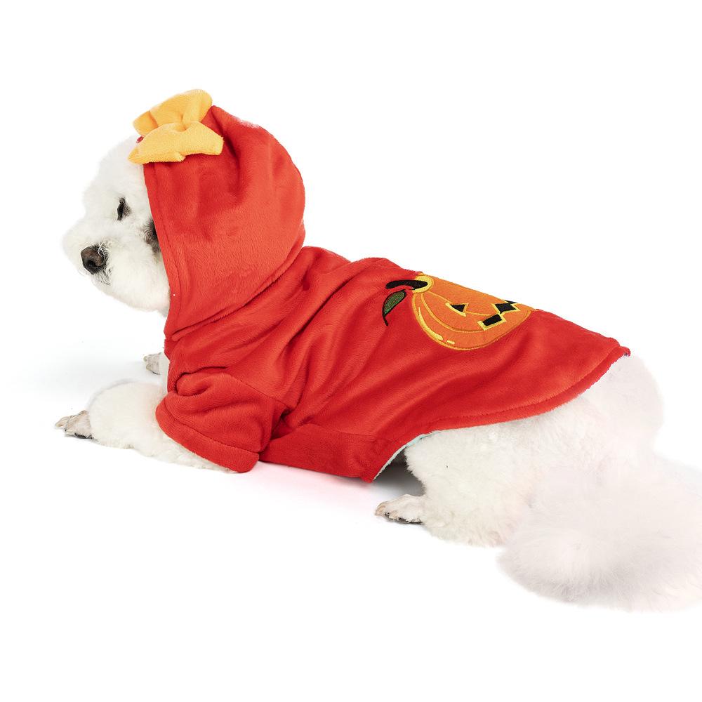 New Pet Clothes Halloween Puppy Pumpkin Clothes Cat Autumn & Winter Coat Suitable For Small And Medium-Sized Pets.