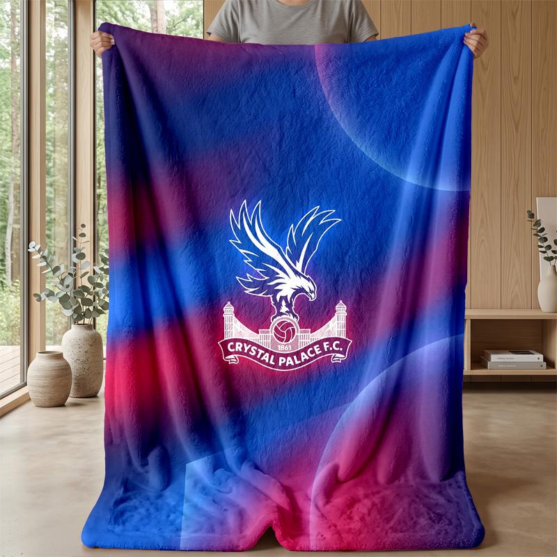 Crystal Palace Fußball Druck Flanelldecke, Weiche Warme Leichte Überwurfdecke für Sofa Bett Camping