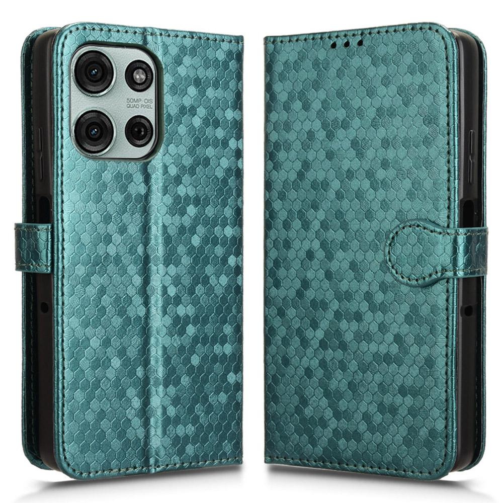For Motorola Moto G75 5G Wallet Case Dot Pattern Imprint PU Leather Phone Cover