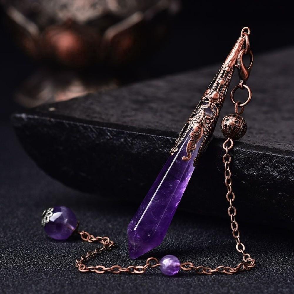 Energy Natural Crystal Pendulums Hexagon Cone Witch Spiritual Pendulos Jewelry Gift
