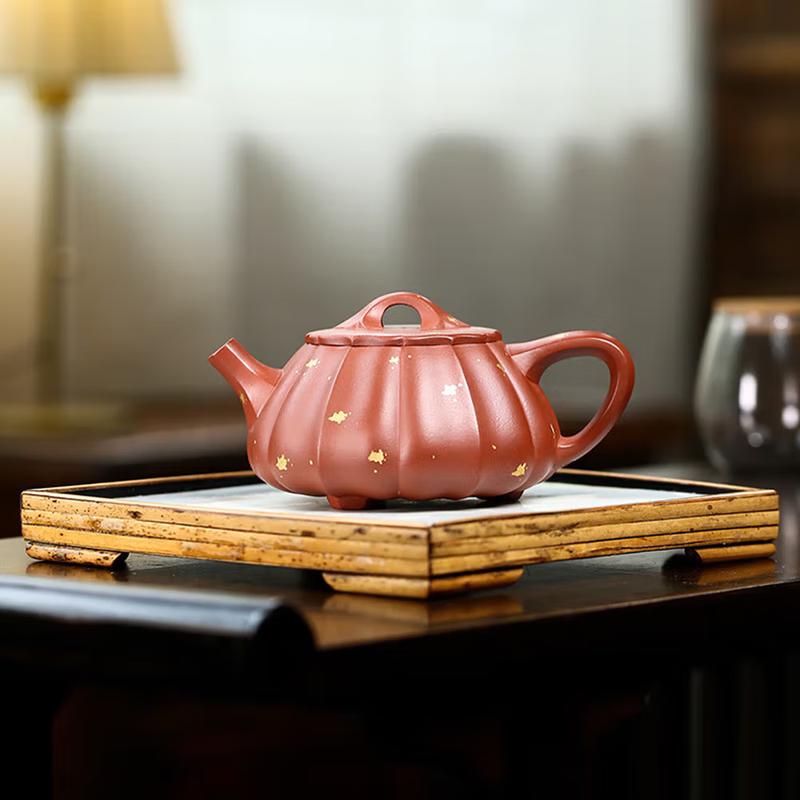 Handmade Jīn Wén Shí Piáo Zisha Teapot