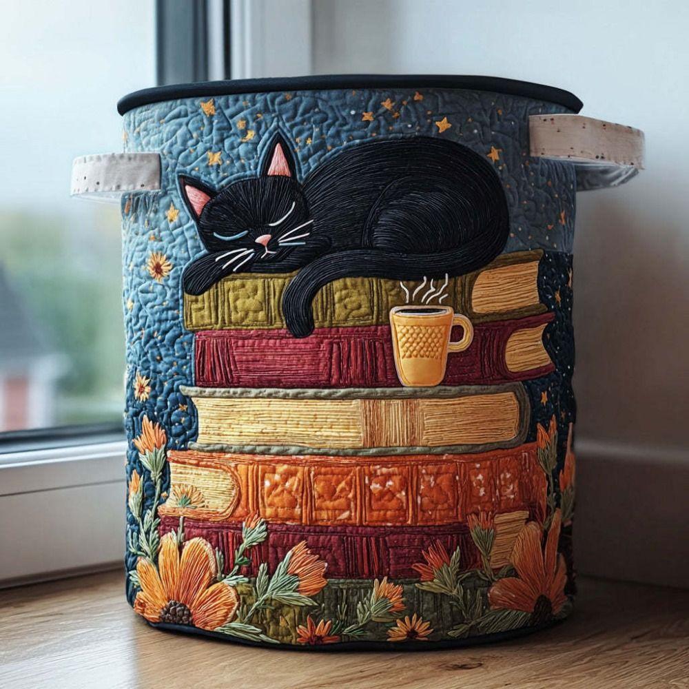 Fashion Boho Quilted Laundry Basket Floral Fabric with Handles Clothes Storage Bucket 14×18in Soft Storage Basket For Clothe &