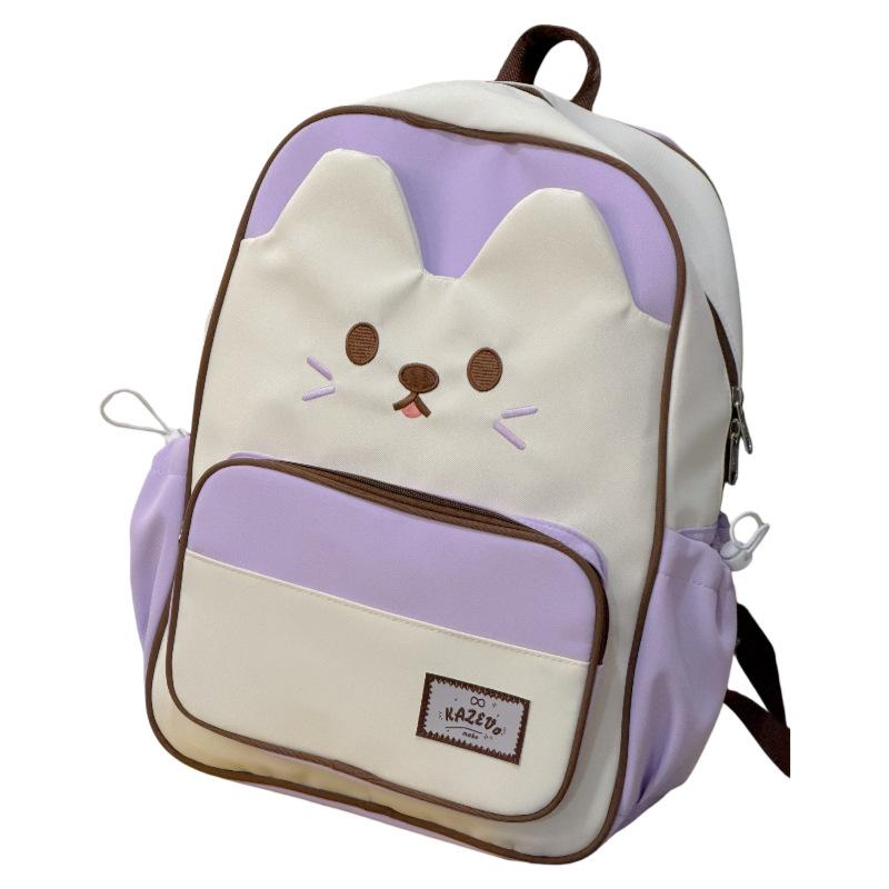 Schoolbag1011 New Japanese Primary and Secondary School Student Schoolbag Cartoon Bear Fashion Contrasting Color Large Capacity Soft Girl Student