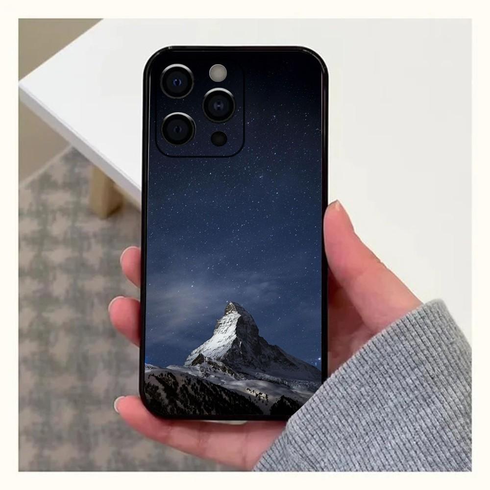 Zermatt Matterhorn Swiss Mountain Phone Case For Apple iPhone 15,14,13,12,11,Pro,X,XS,Max,XR,Plus,Mini Soft Black Cover