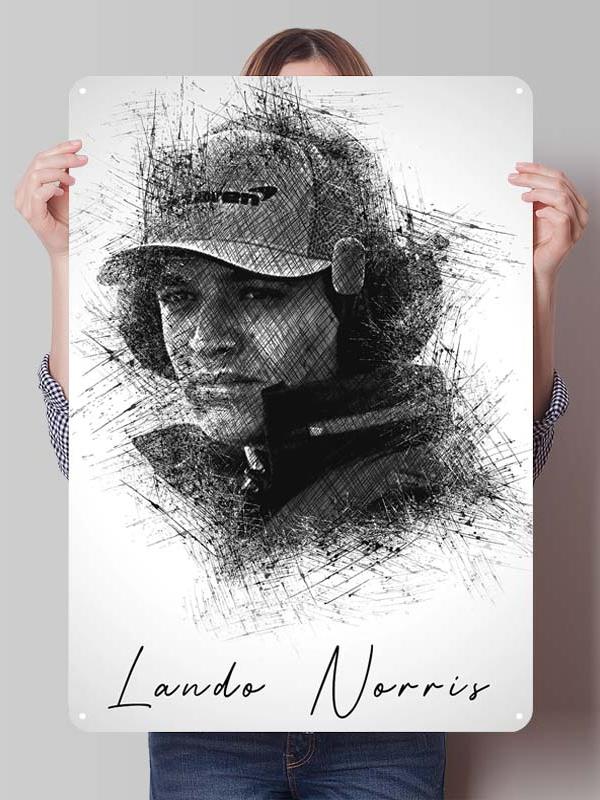 Lando Norris Racer Posters F1 Racing Metal Signs Gaming Room Decoration Custom Tin Plates for Wall Art Decoration Retro Decor