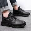 Polyurethane Cotton Shoes, Piled and Thickened Warm Men's Leather Cotton Shoes, Middle-aged and Elderly One-pedal Light-soled Cotton Shoes Men's Winte