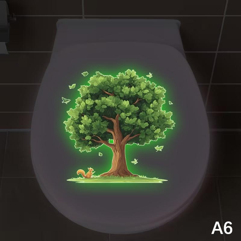 Glow-In-The-Dark Girl Dolphin Toilet Sticker Luminous Self-Adhesive Vinyl Wall Sticker Bathroom Wall Or Window Decoration