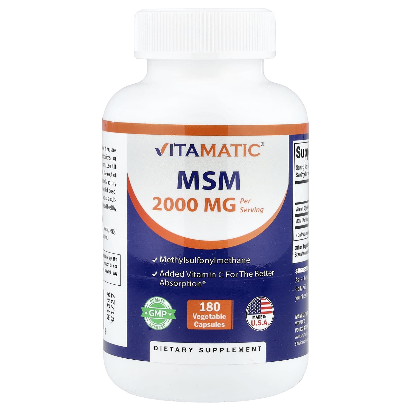 

Vitamatic, MSM, 180 Veggie Capsules
