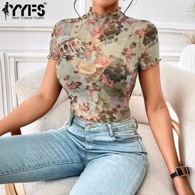 Damenmode Casual Sommer Frühling Kurzarm Stehkragen Blusen & Hemden