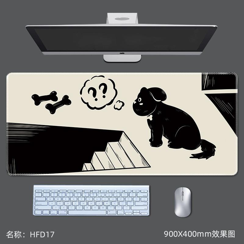 Cartoon Cute Cat Mouse Pad Large Anti Slip Lock Edge Game Pads Computer Office Desktop Keyboard Mat