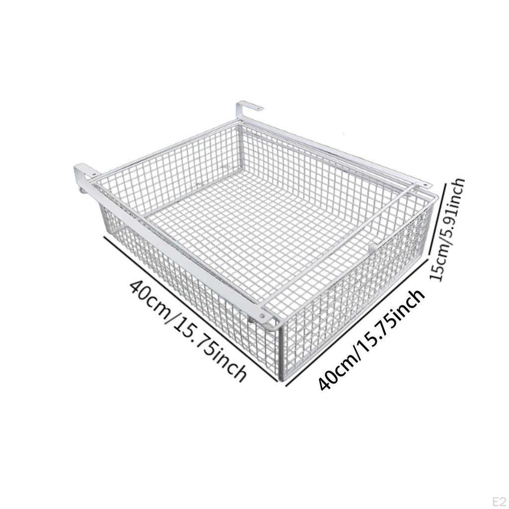Hanging Pull Out Drawer Basket Under Shelf, Multifunctional Sliding Organizer Cabinet for
