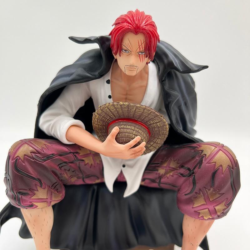 18cm One Piece Shanks Anime Figure Four Emperors Red Haired Shanks Action Figure Adult Collectible Model Doll Toys Gift
