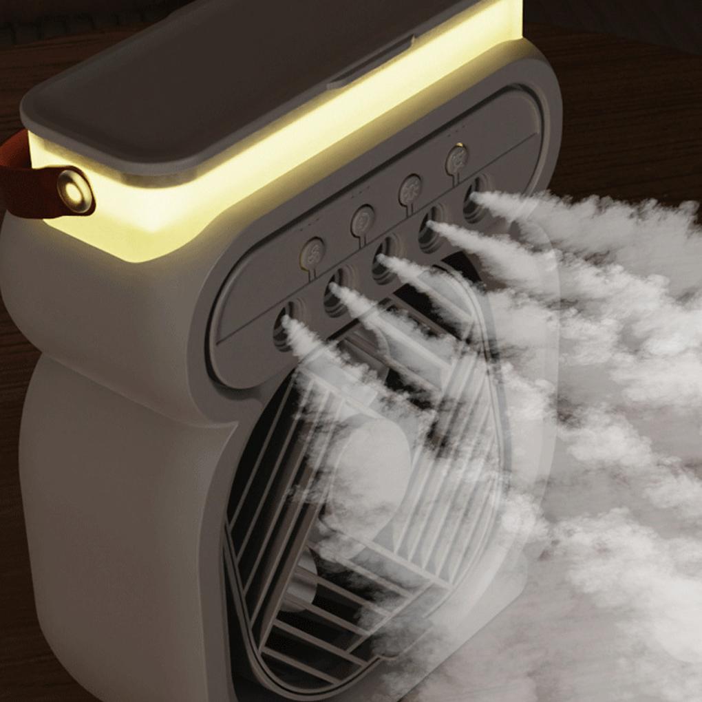 Five Nozzles Air Conditioning Fan With LED Night Light Hot Three In One Fan Air Conditioner Cooler