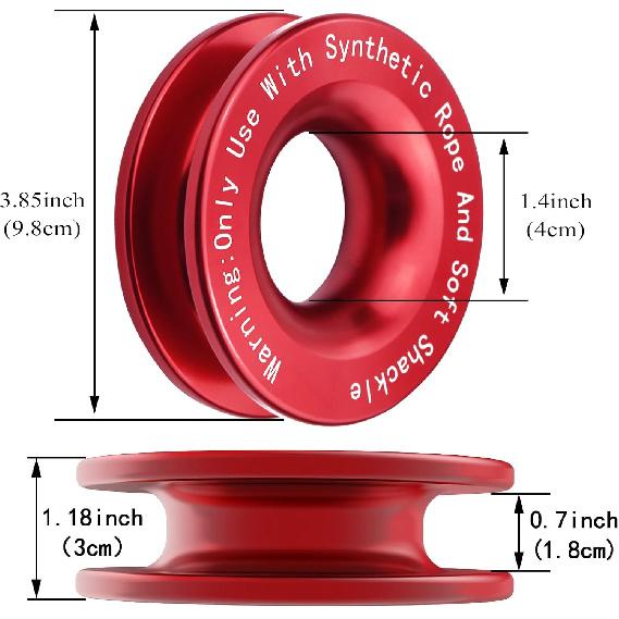Recovery Ring 66,000 Lbs For Winch Snatch Compatible For SUV UTV ATV Off-Road Vehicle And Truck Pulley Towing Ring For Synthetic Rope And Soft
