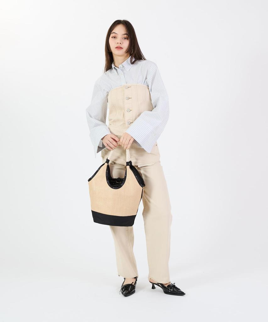 LeSportsac LG DIAMOND Raffia TOTE/1027/Black