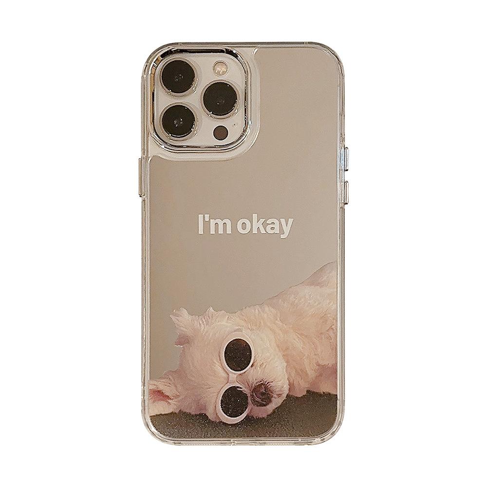 The Funny Dog Iphone16 Is Compatible with The 14promax IPhone Case 15 Electroplated Mirror and 11 Makeup Mirror