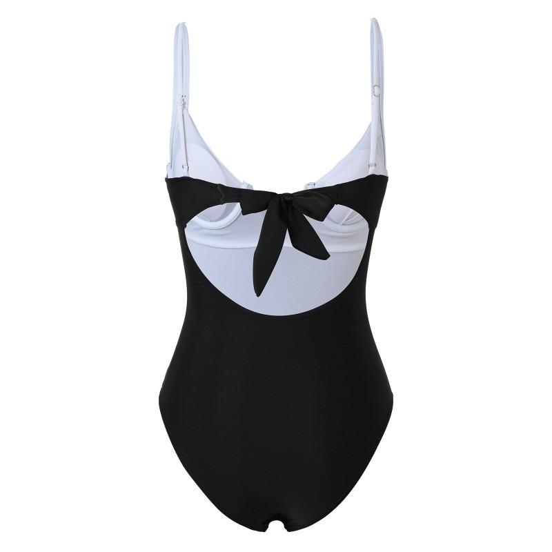 Swimsuit One-piece Color Matching Sexy Bikini Women Solid