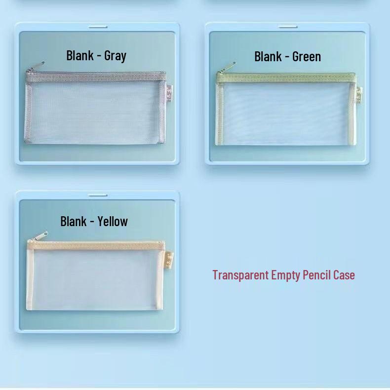 

Transparent Mesh Pencil Case - Large Capacity Exam and Stationery Bag