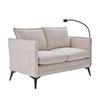 Modern double-sofa small fabric sofa armchair with storage side pockets and adjustable phone stand