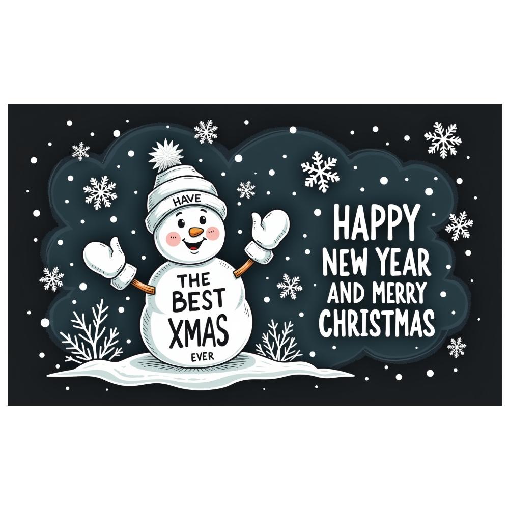 Winter Background Snowman Happy New Year Banner Xmas Display Snowflake Decor Holiday Background For Indoor Decoration Photo