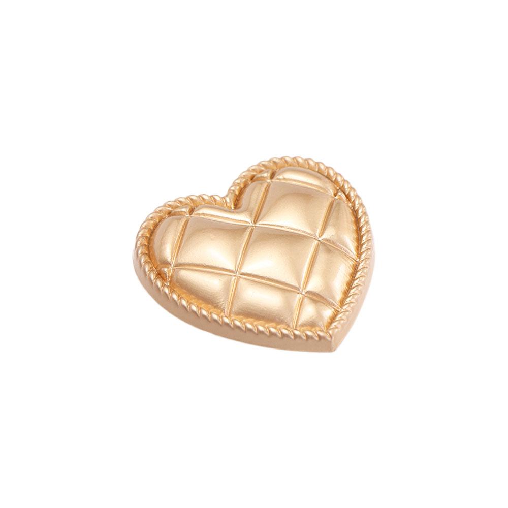DIY Vintage Gold Heart Clothing Accesories Decorative Buttons Sewing Material Metal Shank Buttons